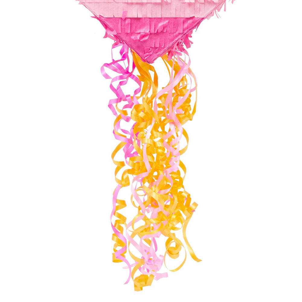 Sparkle and Bash heart pinata enhances party decor as a focal point.