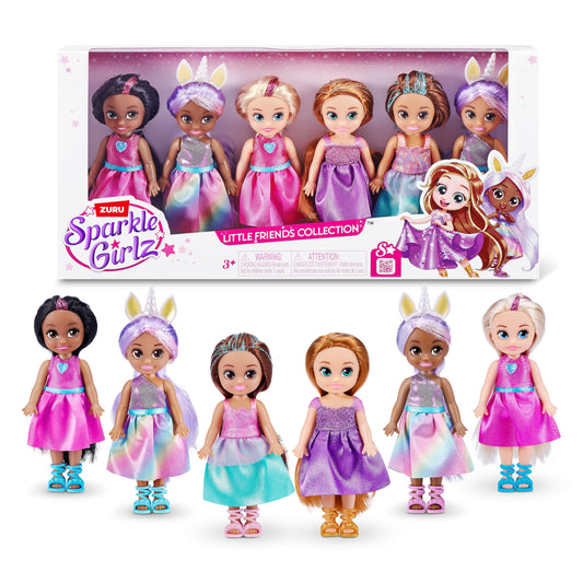 Sparkle Girlz six-pack dolls ready for imaginative play and collection.