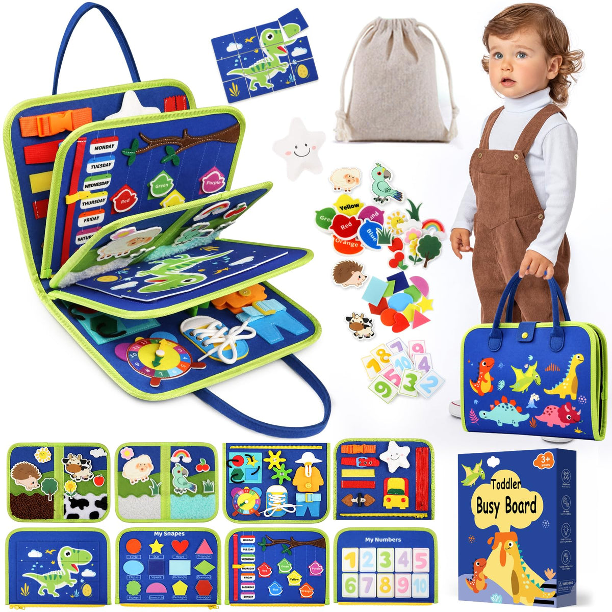 SparkleMe Toddler Busy Board cover for travel-ready learning on the go.