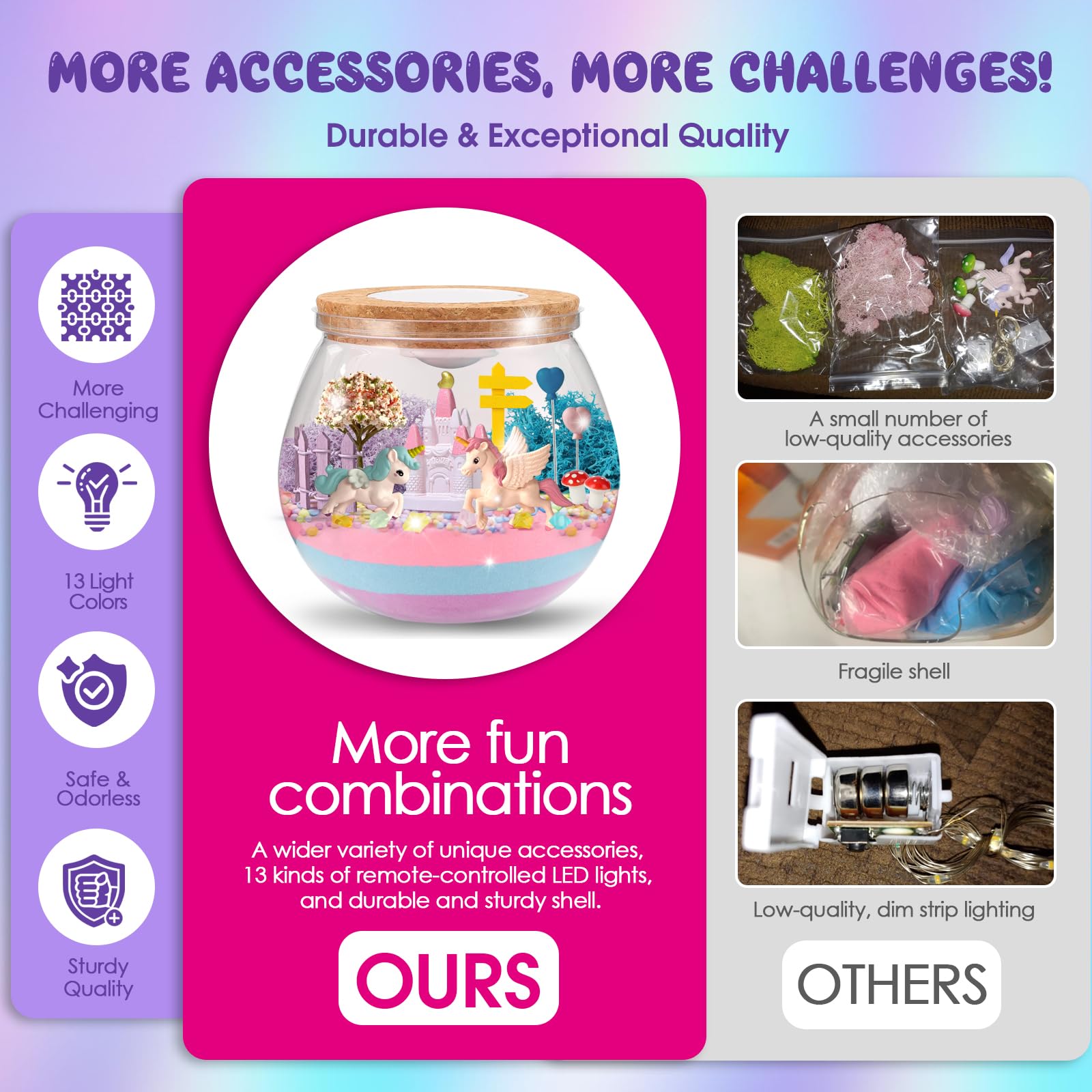 SparkleMe Unicorn Terrarium Kit bedtime glow for a cozy room.