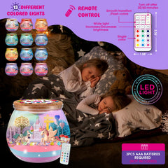 SparkleMe Unicorn Terrarium Kit finished display with soft ambient glow.