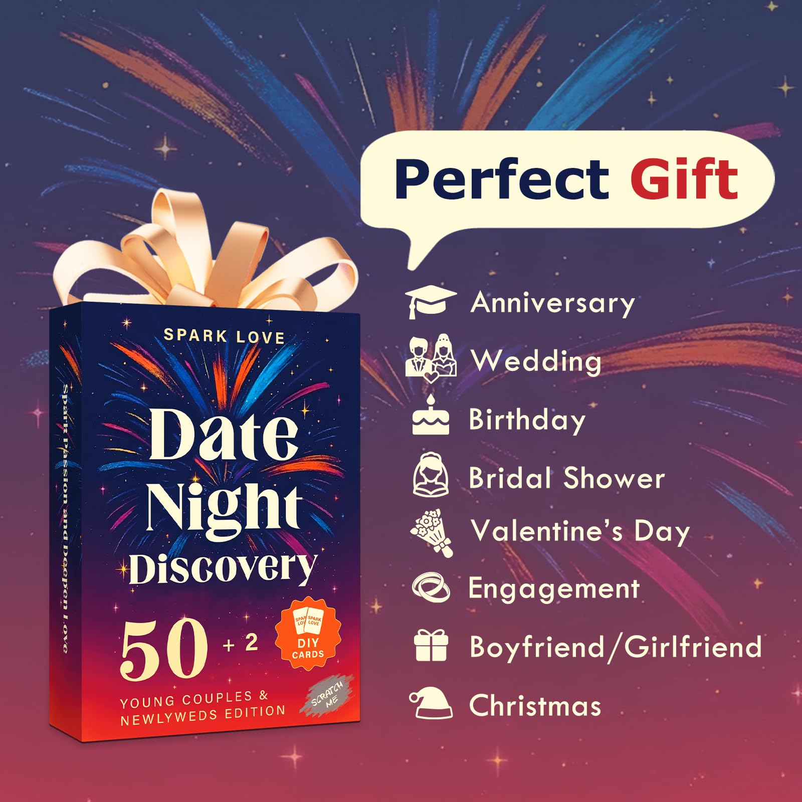 Sparklove coin and scratch film included for quick date reveals