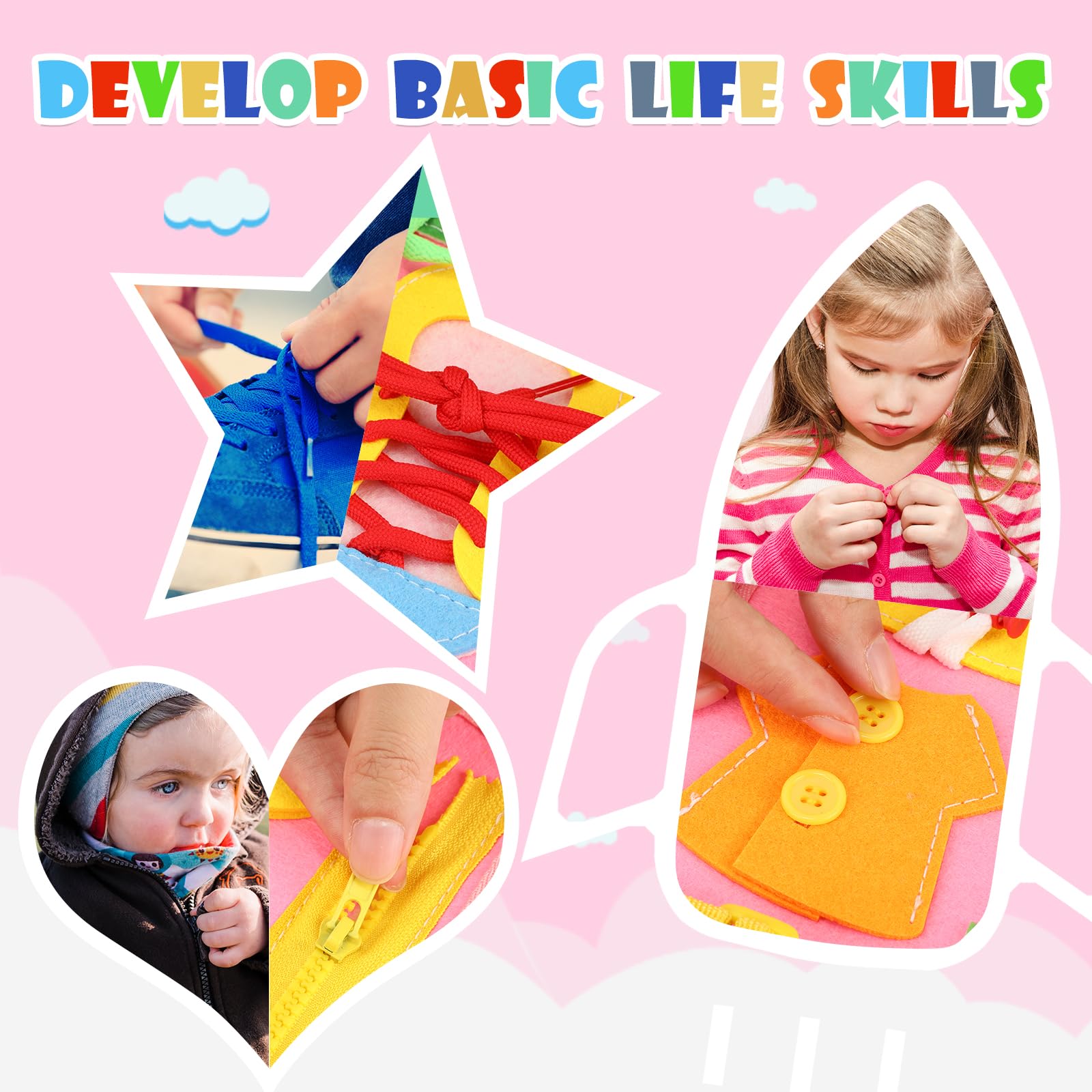 SparkShoots Busy Board buckle and lace pages to boost coordination