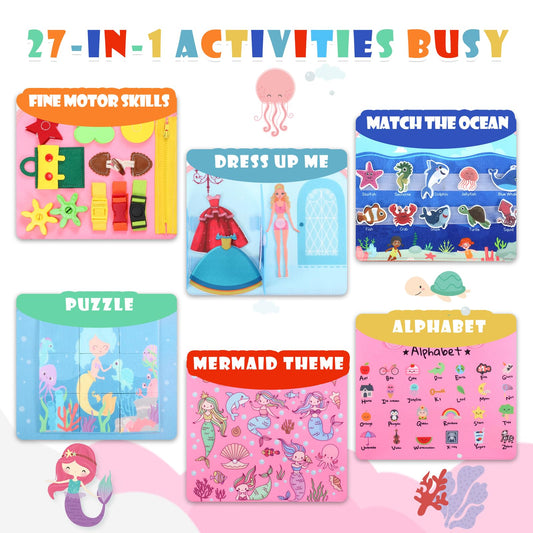 SparkShoots Busy Board princess dress up page for imaginative play on the go