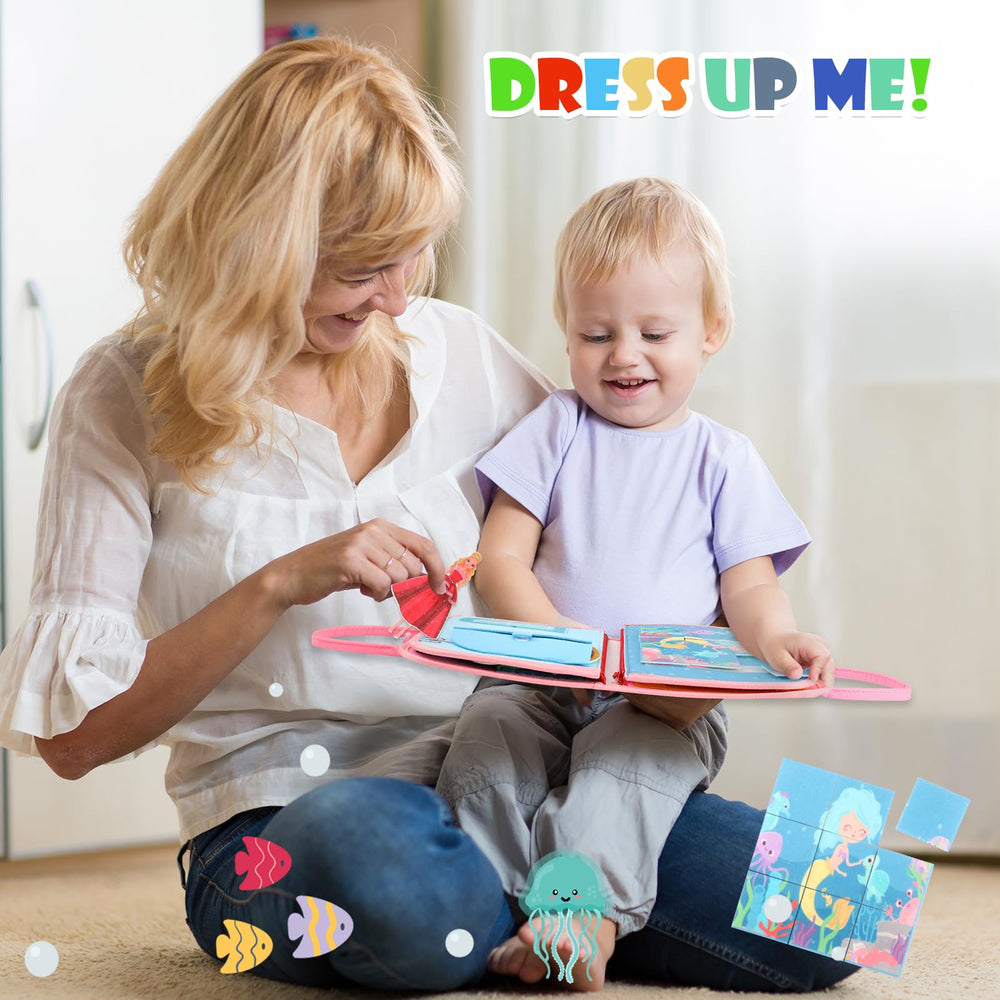 SparkShoots Busy Board lightweight felt construction that is soft and portable