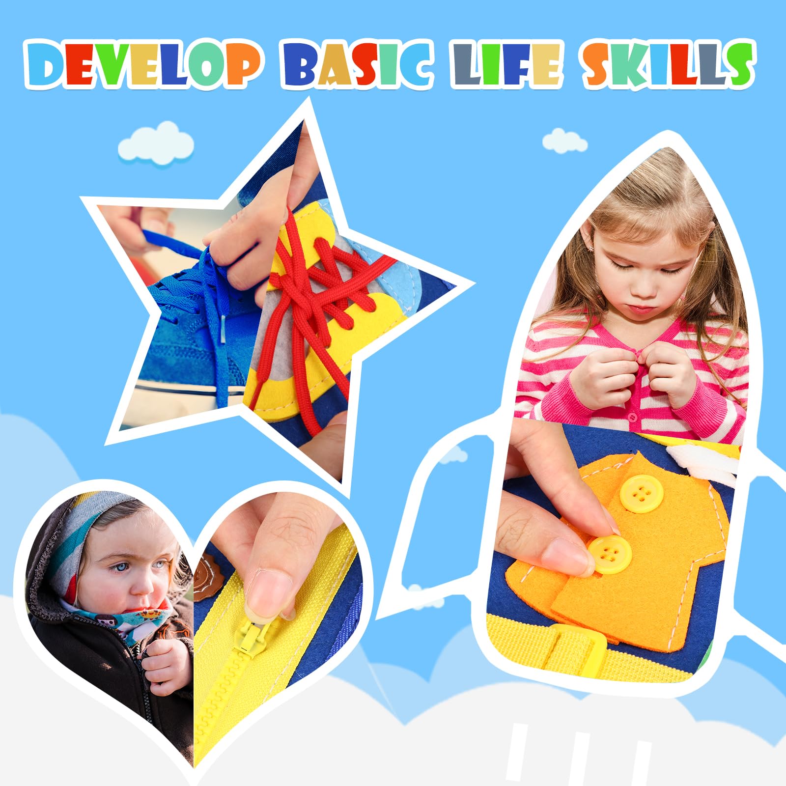 SparkShoots Busy Board time and date pages foster routine awareness.