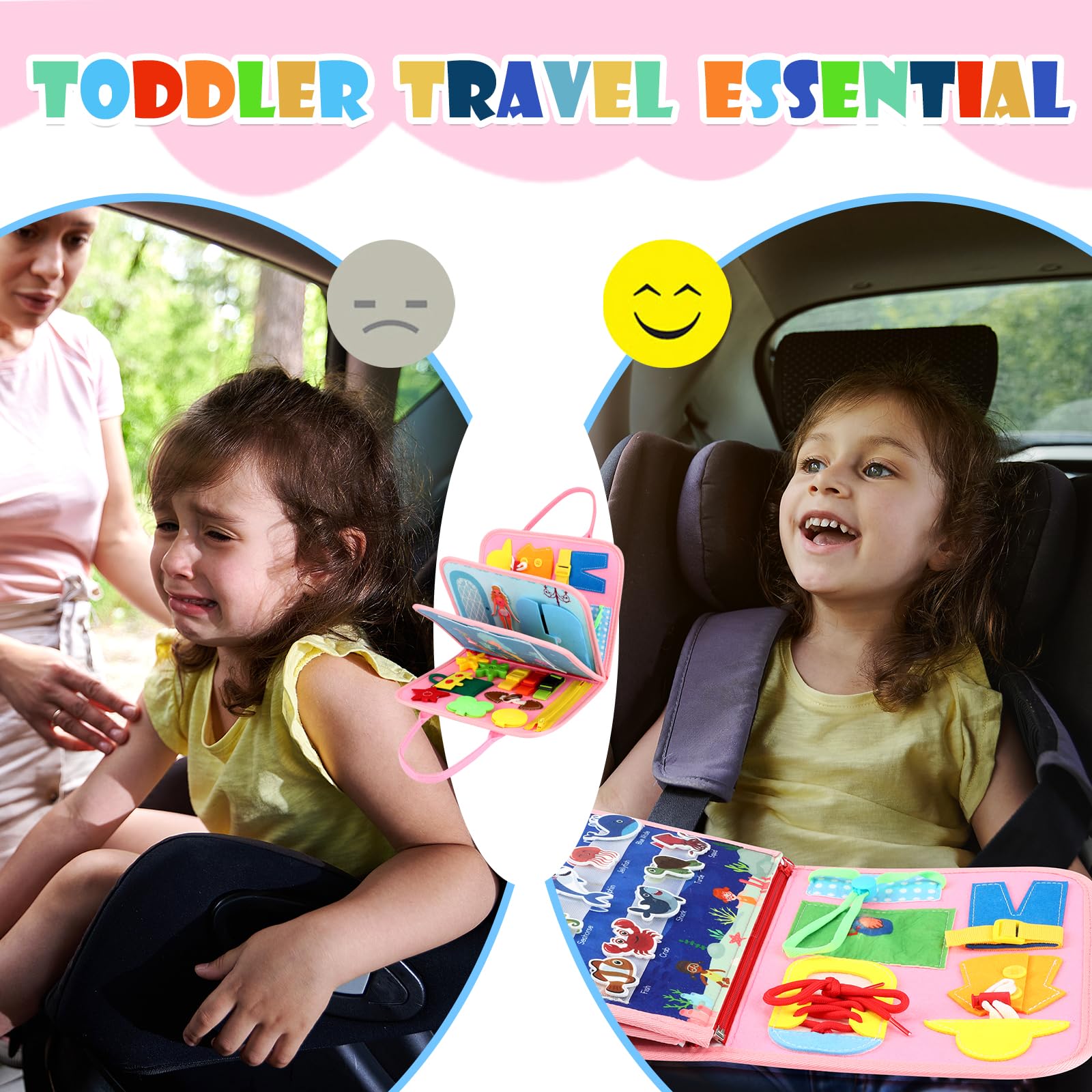 SparkShoots Busy Board travel friendly design ideal for car trips and flights