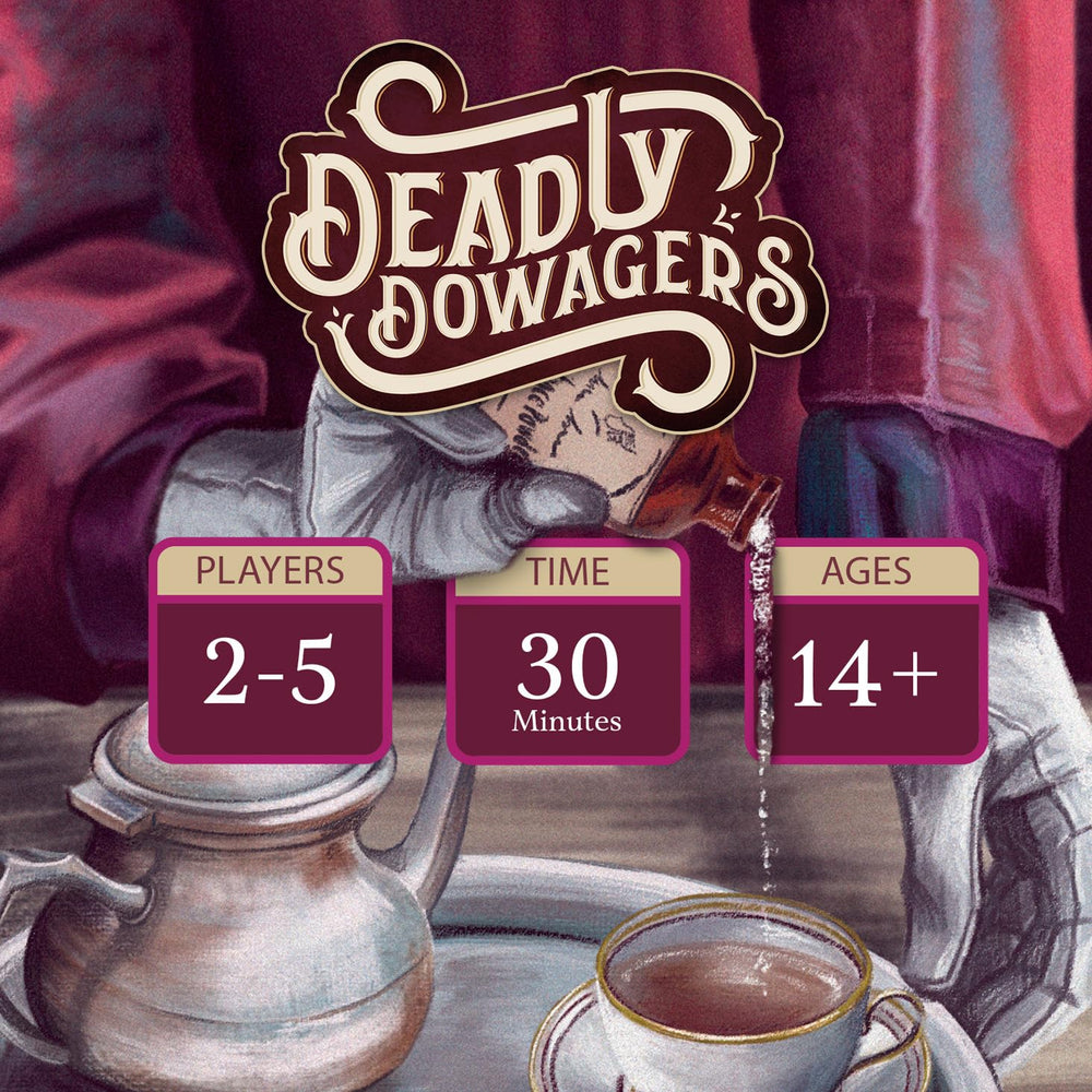 SparkWorks Deadly Dowagers close-up of cards breathing suspense and clever interplay