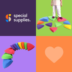 Special Supplies 10 Stepping Stones promote active play for improved coordination.