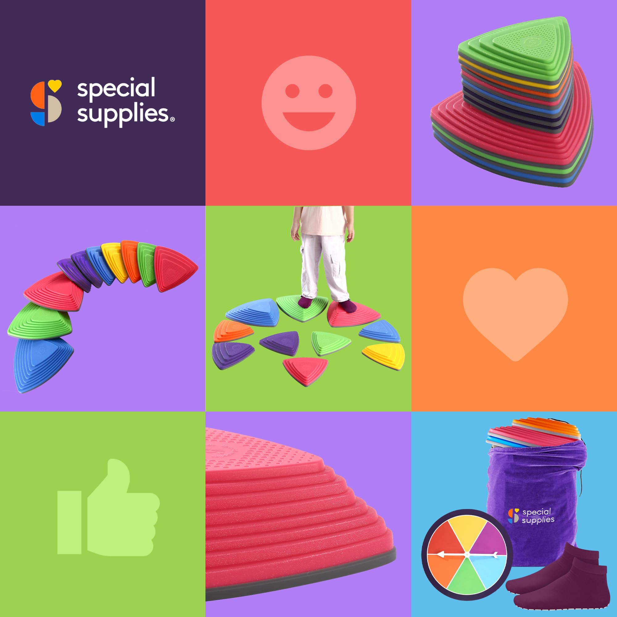 Special Supplies 10 Stepping Stones kid-friendly design suitable for indoor and outdoor fun.