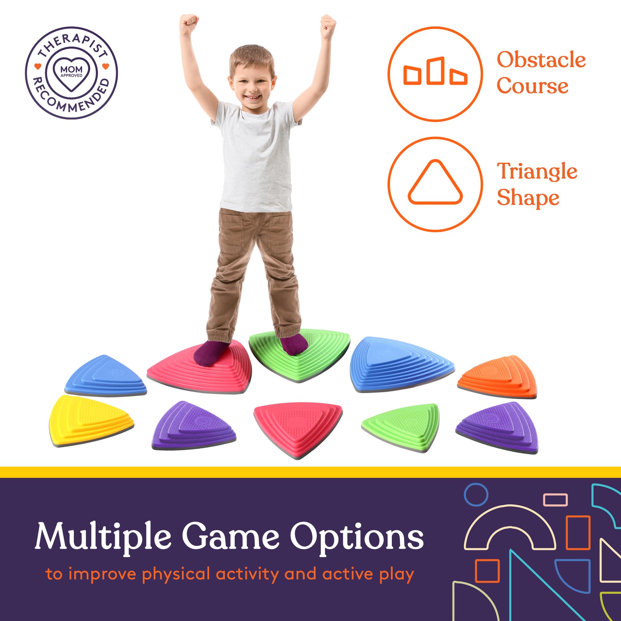 Special Supplies 10 Stepping Stones non-slip edges reduce slips during play.