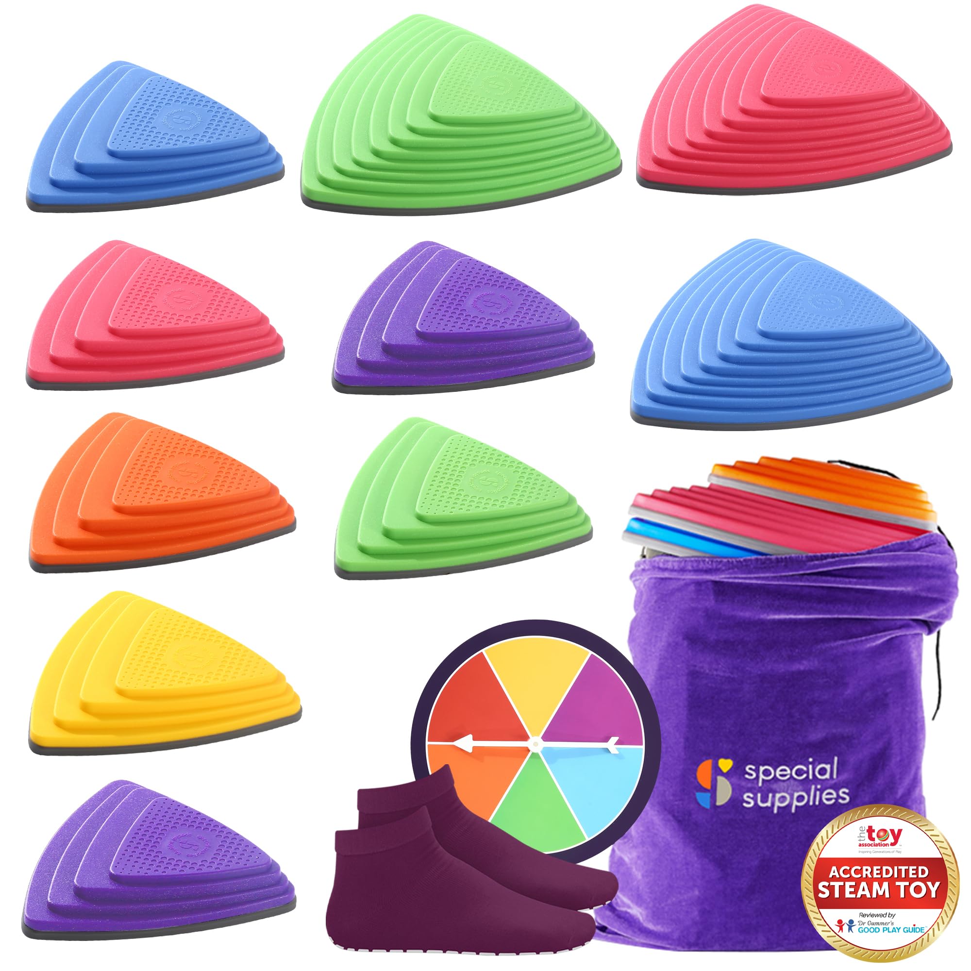 Special Supplies 10 Stepping Stones set overview highlighting balance-building fun.