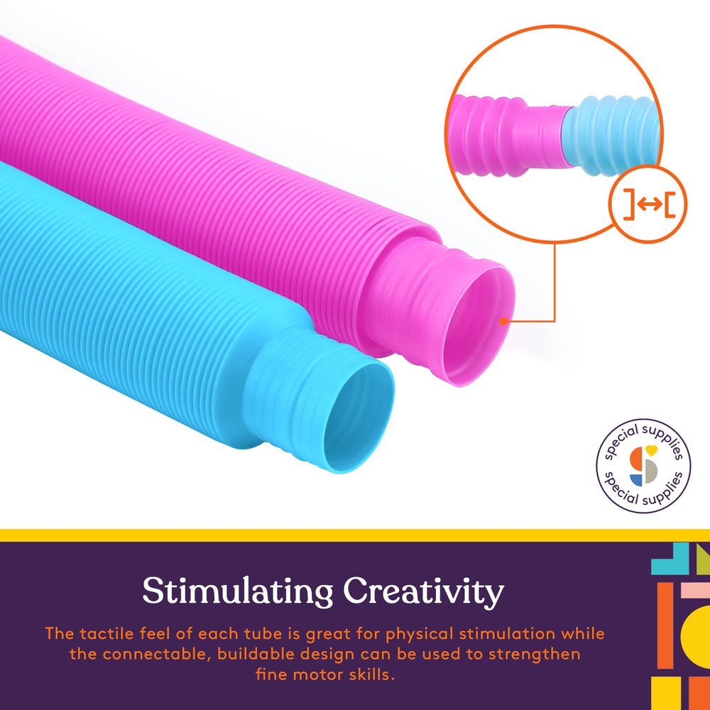 Special Supplies assembly-friendly tubes encourage creative construction and cooperative play.