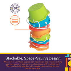 Special Supplies Balance Buckets colorful designs inspire active games and creative challenges