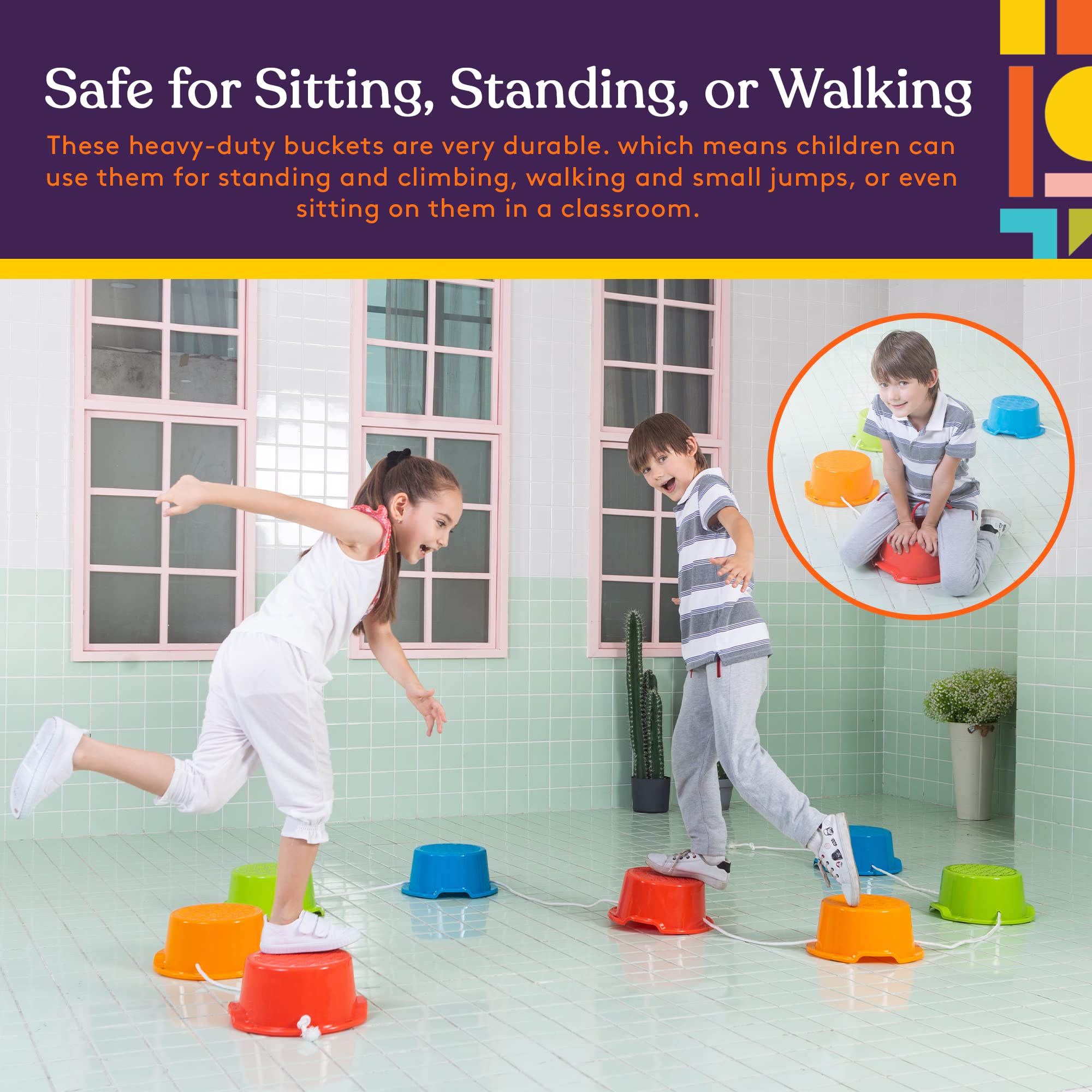 Special Supplies Balance Buckets non-slip bottom ensures stability on any surface