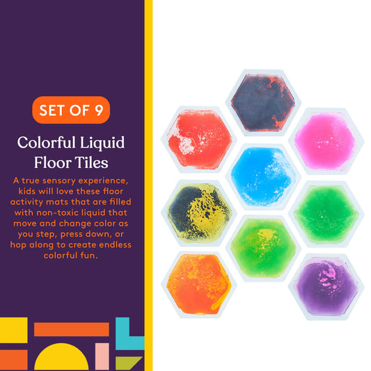Special Supplies hexagon floor tiles with anti-slip backing stay in place during play