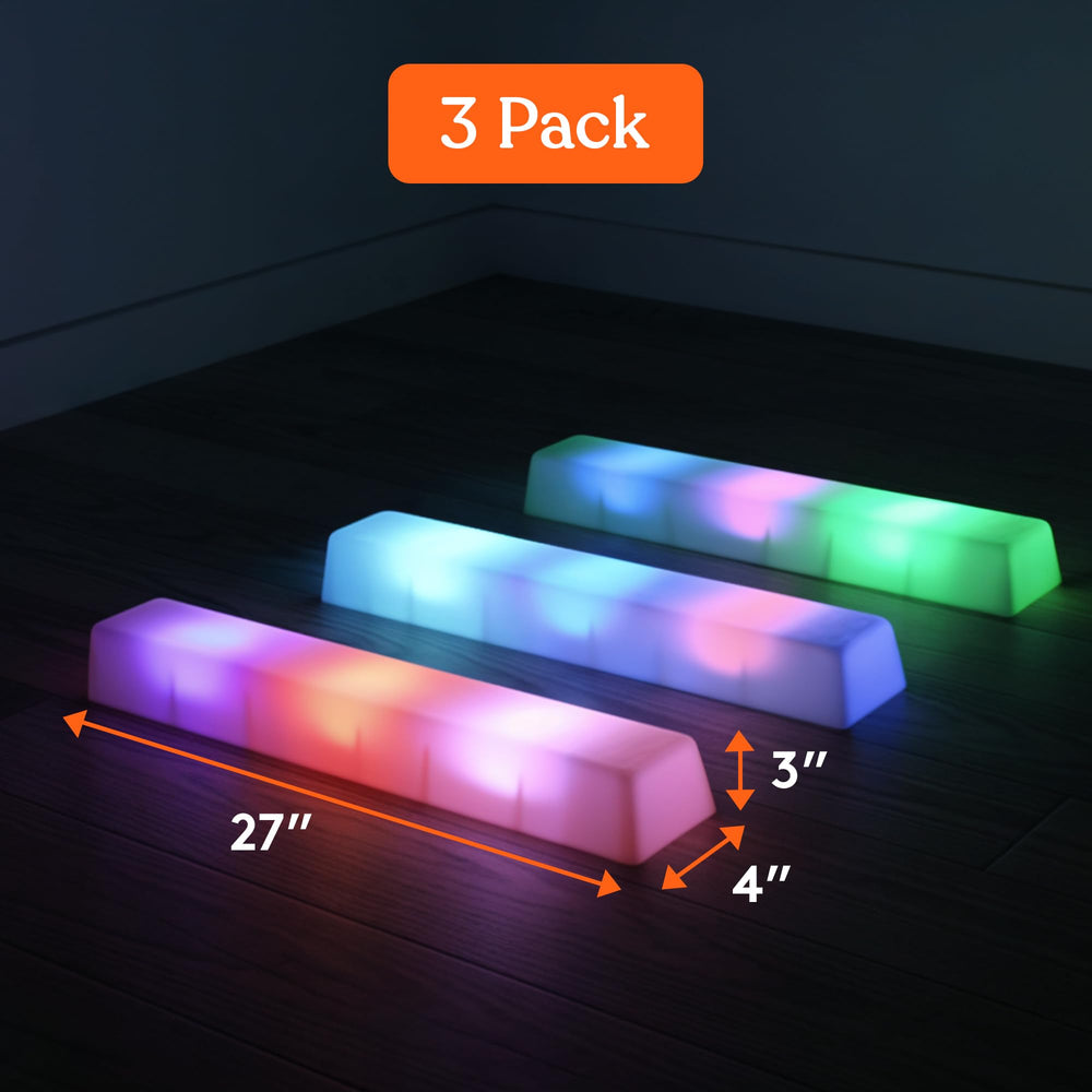 Special Supplies LED Stepping Stones feature non-slip rubber for safe outdoor and indoor use.