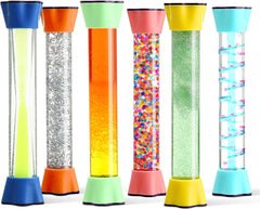 Special Supplies liquid motion bubbler shows colorful hourglass motion for calming focus.