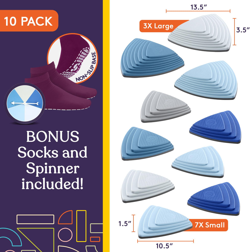 Special Supplies Ocean stepping stones shown on carpet for indoor coordination play