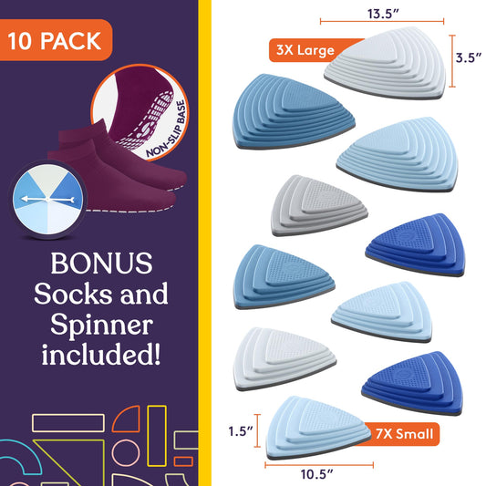 Special Supplies Ocean stepping stones shown on carpet for indoor coordination play