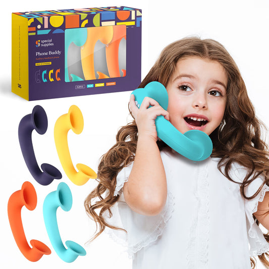 Special Supplies Phone Buddy auditory feedback device improves pronunciation during reading practice.