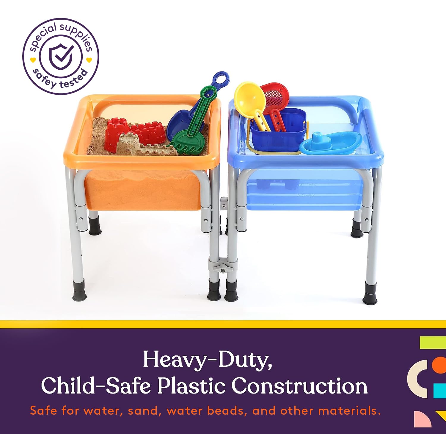 Special Supplies sensory table with included beach toys boosts imaginative, hands-on play