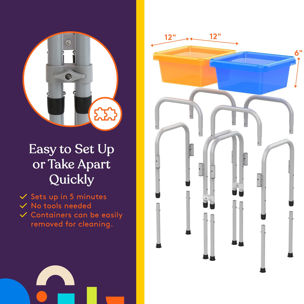Special Supplies sensory table sturdy legs reduce wobble during indoor or outdoor use