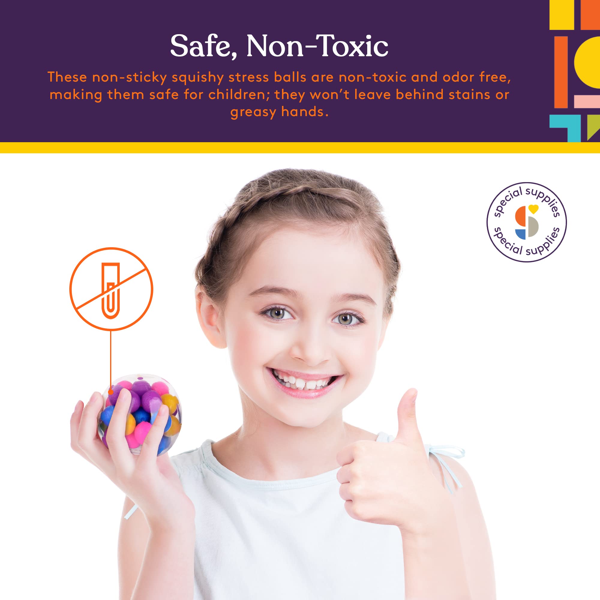 Special Supplies squishy stress ball colorful inside for engaging tactile play.