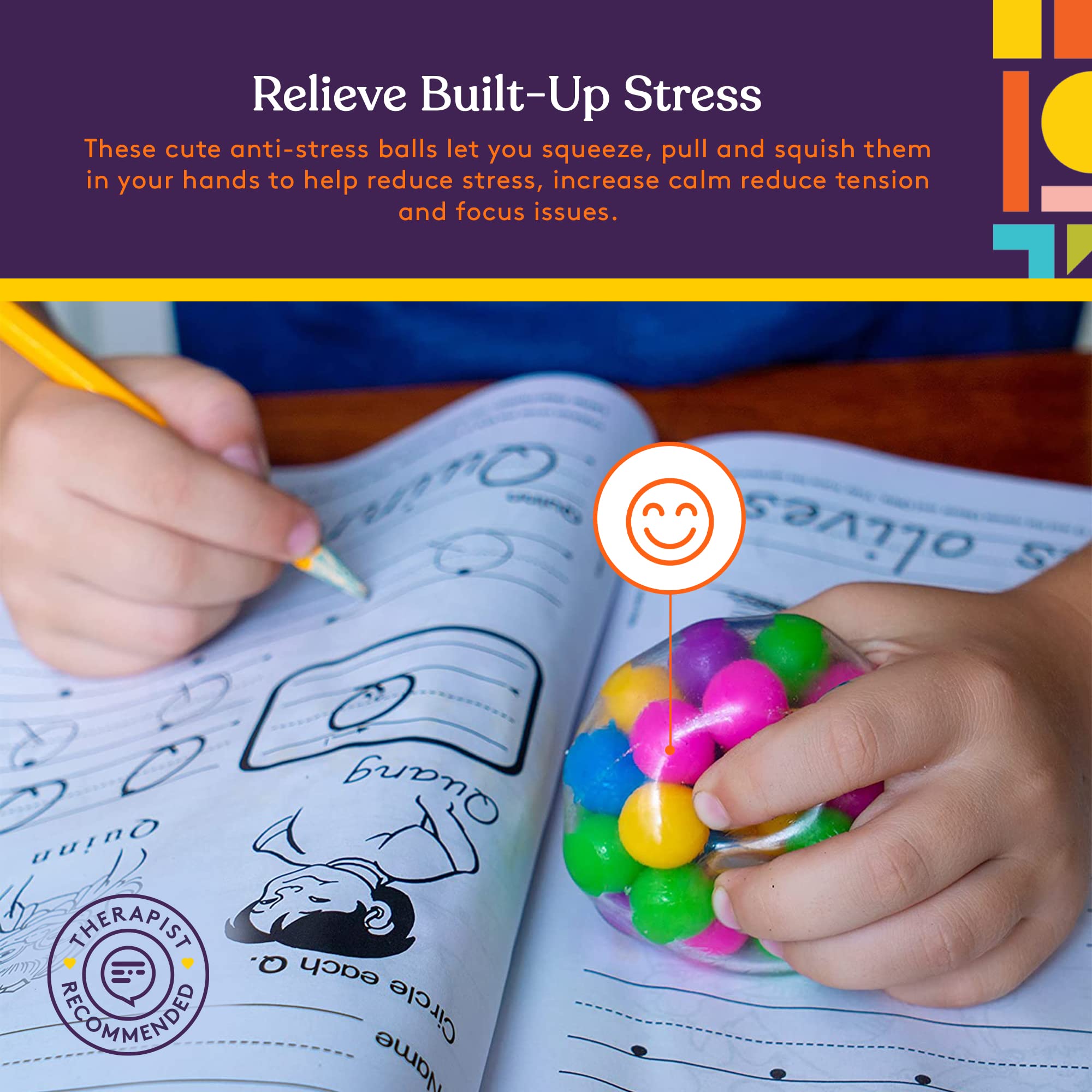 Special Supplies squishy stress ball non-staining and odor-free after use.