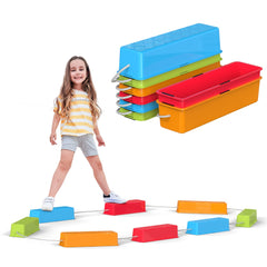 Special Supplies Stepping Stones balance beams, side view, showcasing sturdy, durable design for active indoor play.