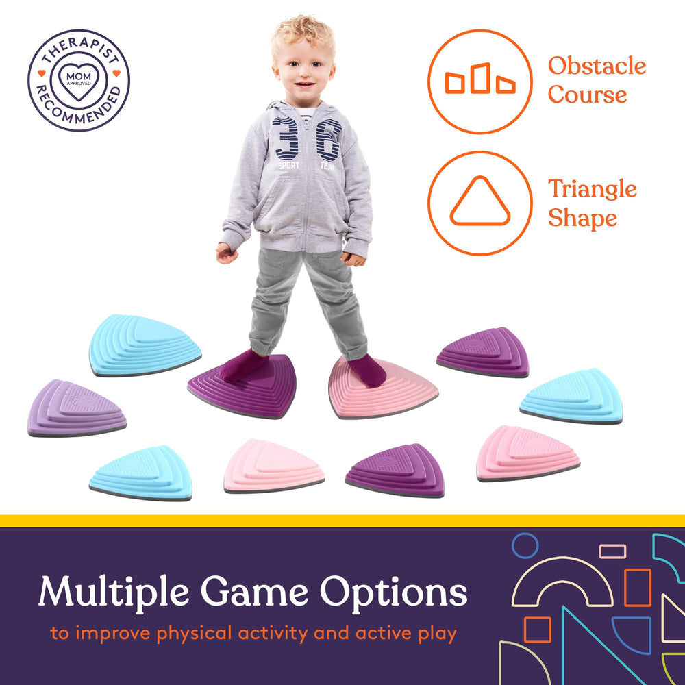 Special Supplies stepping stones different heights offer varied balance challenges.
