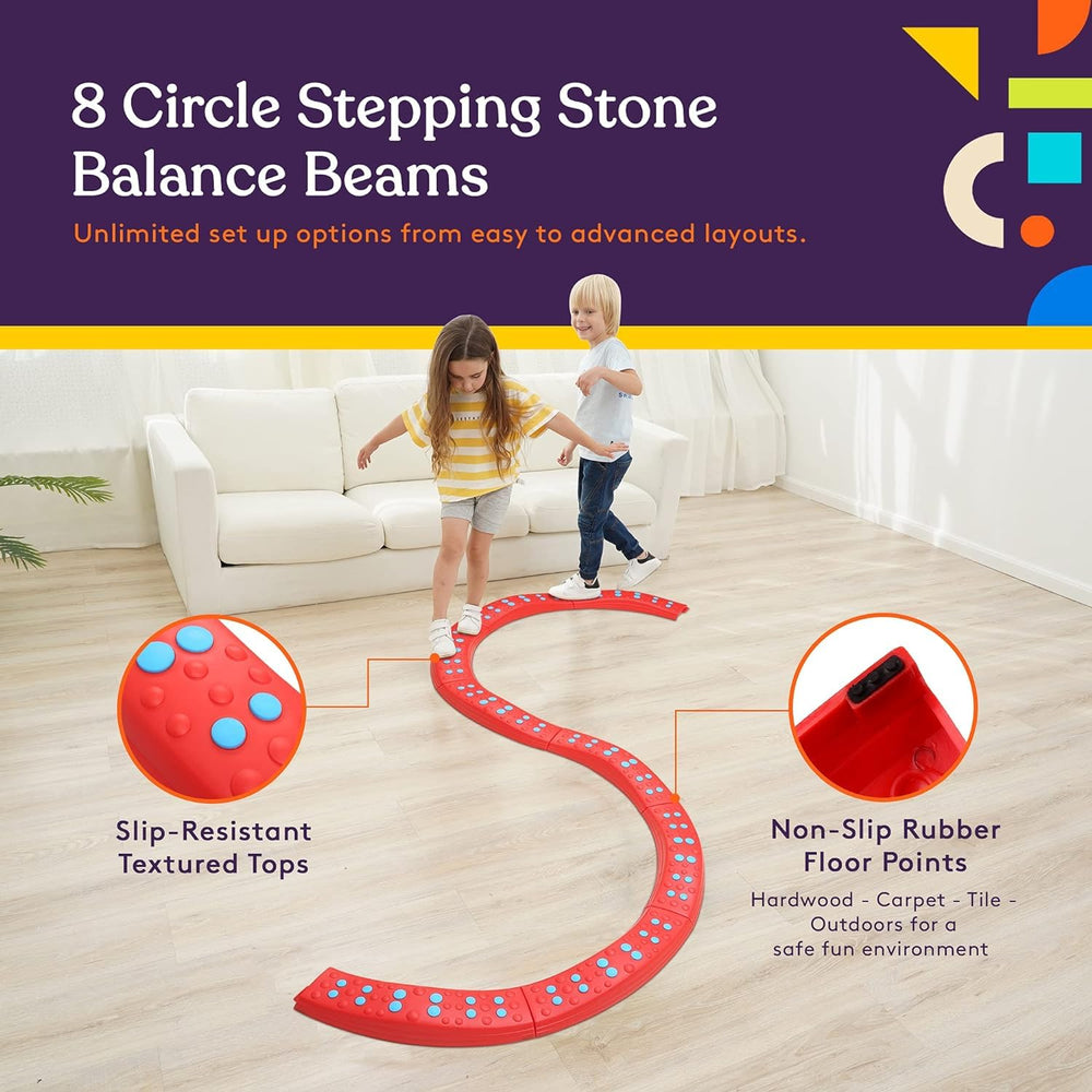 Special Supplies Wavy Circle Balance Beams come in vibrant colors for engaging challenges