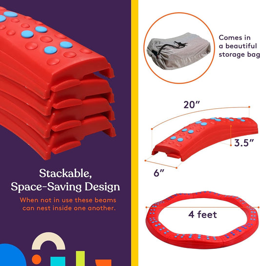 Special Supplies Wavy Circle Balance Beams textured top surface enhances grip during active play