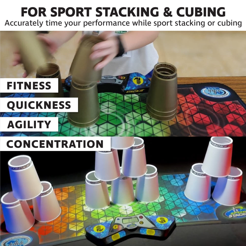 Speed Stacks G5 StackMat compact design shown for easy setup on any desk.