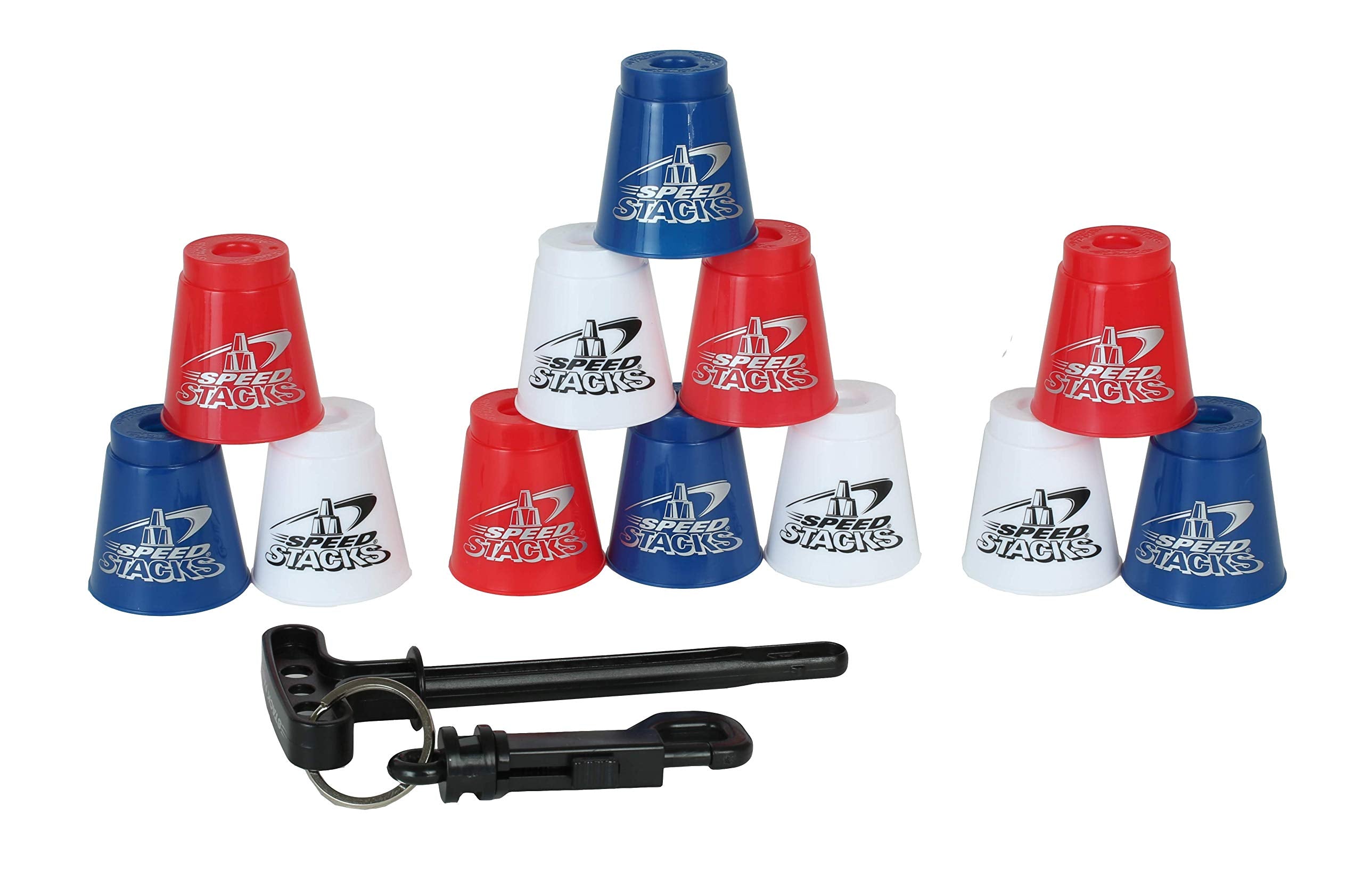 Speed Stacks Minis cups close-up: smooth rims and bright colors support fine motor skill focus.