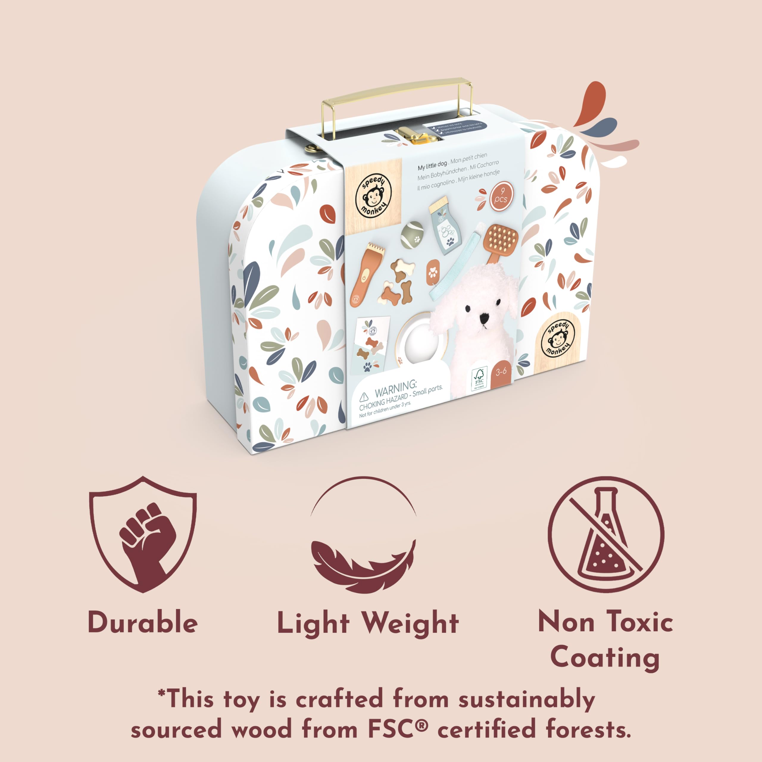 Speedy Monkey My Little Dog Care Suitcase bowl for pretend meals on trips
