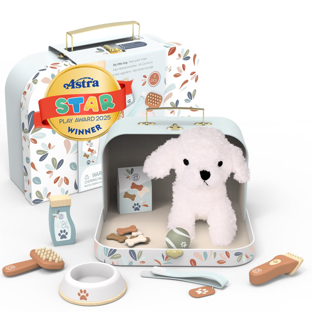 Speedy Monkey My Little Dog Care Suitcase plush dog for imaginative pretend play