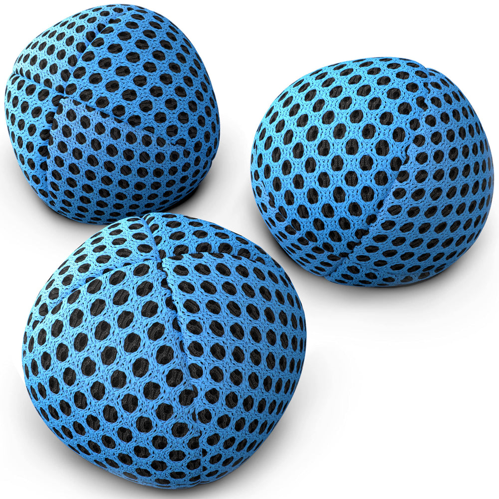 Speevers blue 4-2oz juggling balls trio with balanced feel for smooth practice.