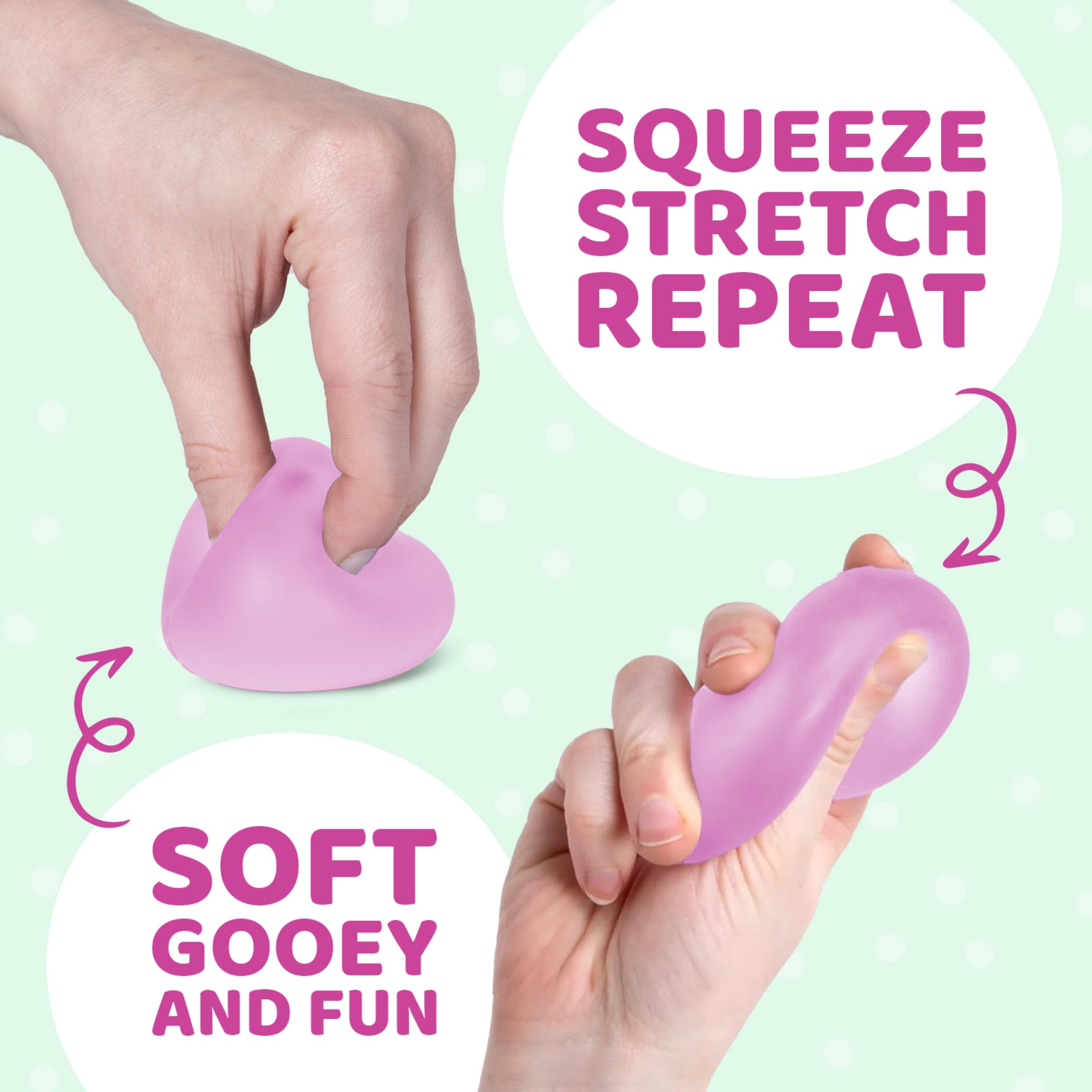 Speks pink stress ball ideal as a thoughtful gift or desk companion.