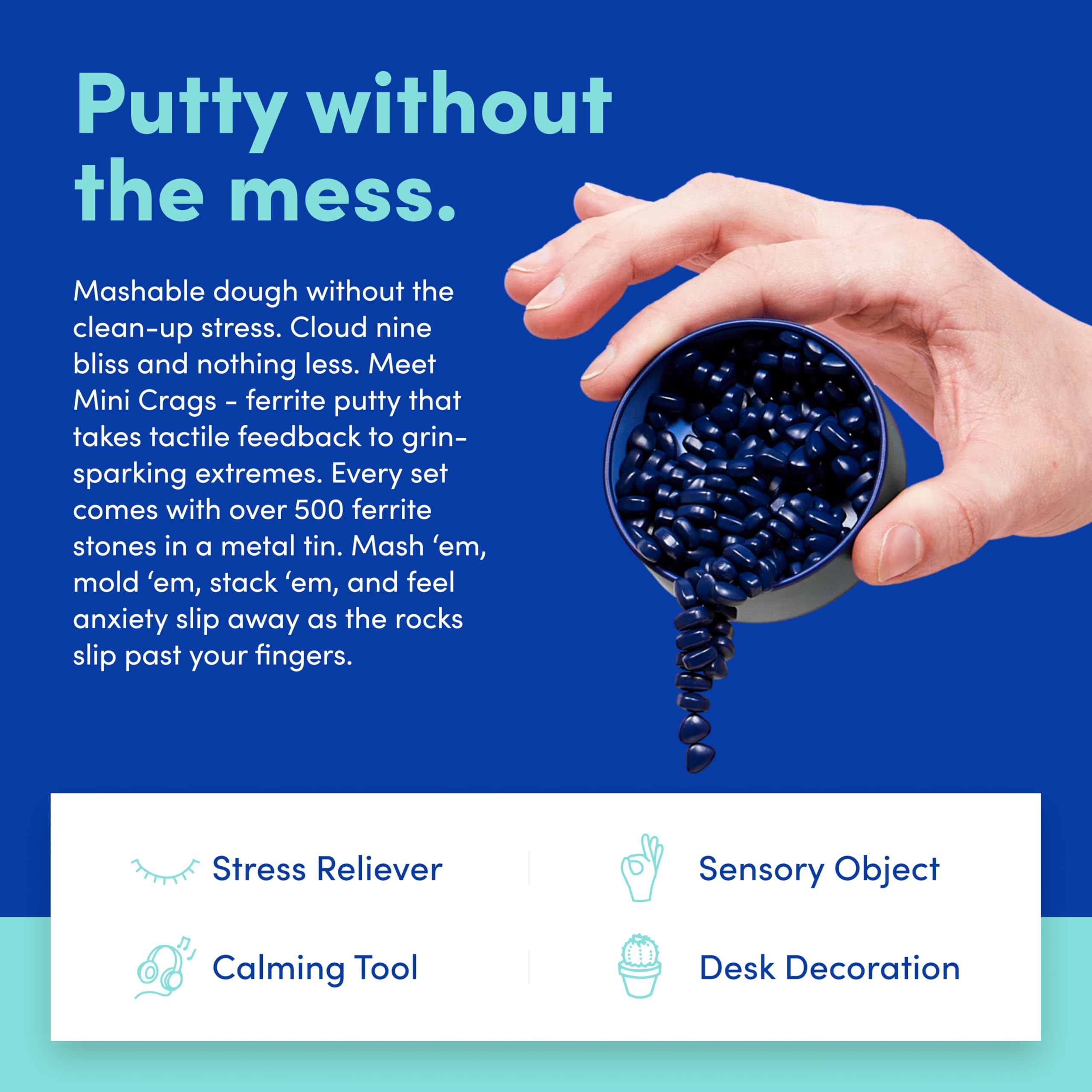 500+ ferrite stones pack from Speks Crags for sensory use