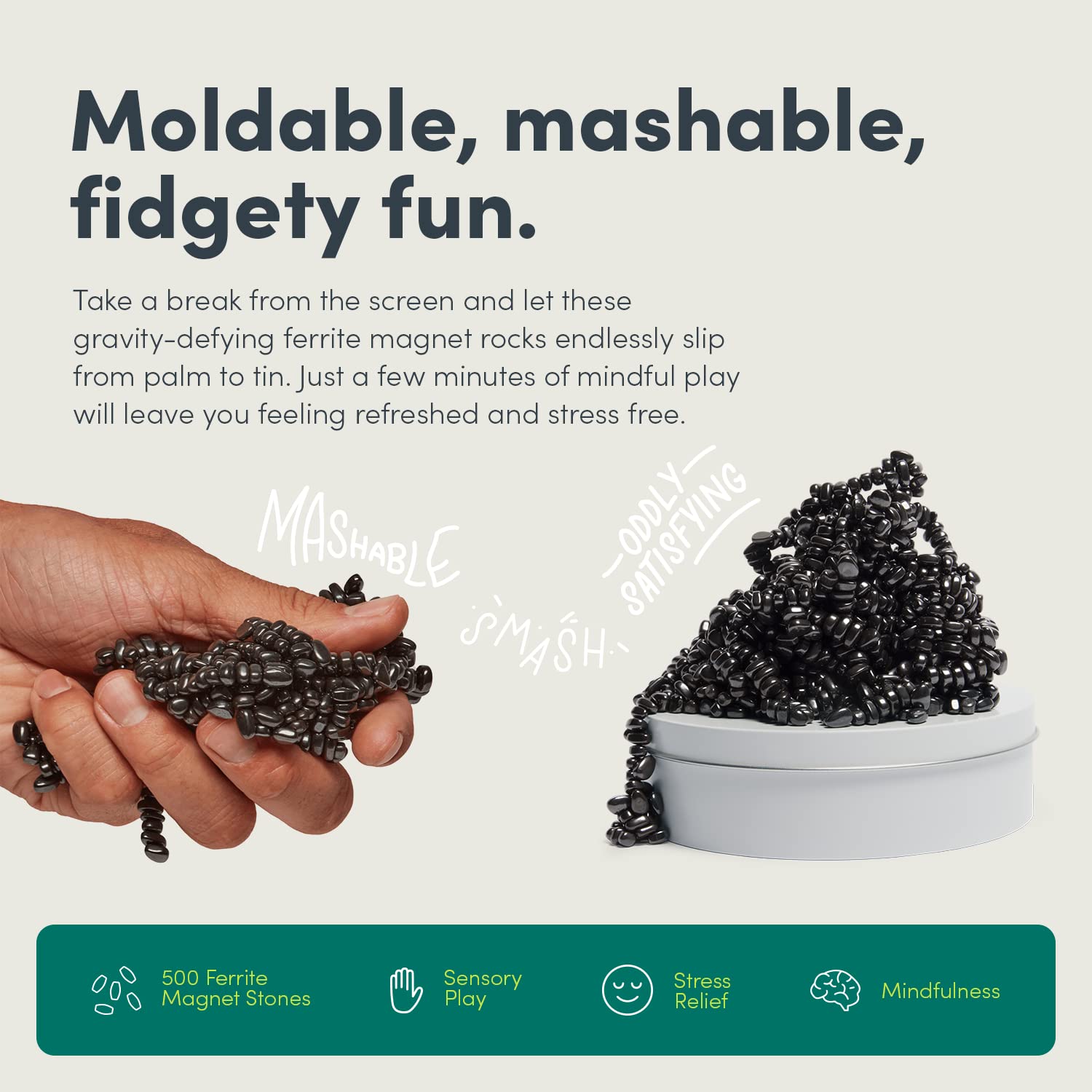 Speks Crags durable ferrite stones resist wear, ensuring long-lasting tactile play.