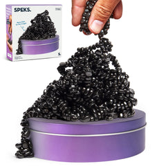 Speks Crags ferrite stones in a metal tin for calm focus during work