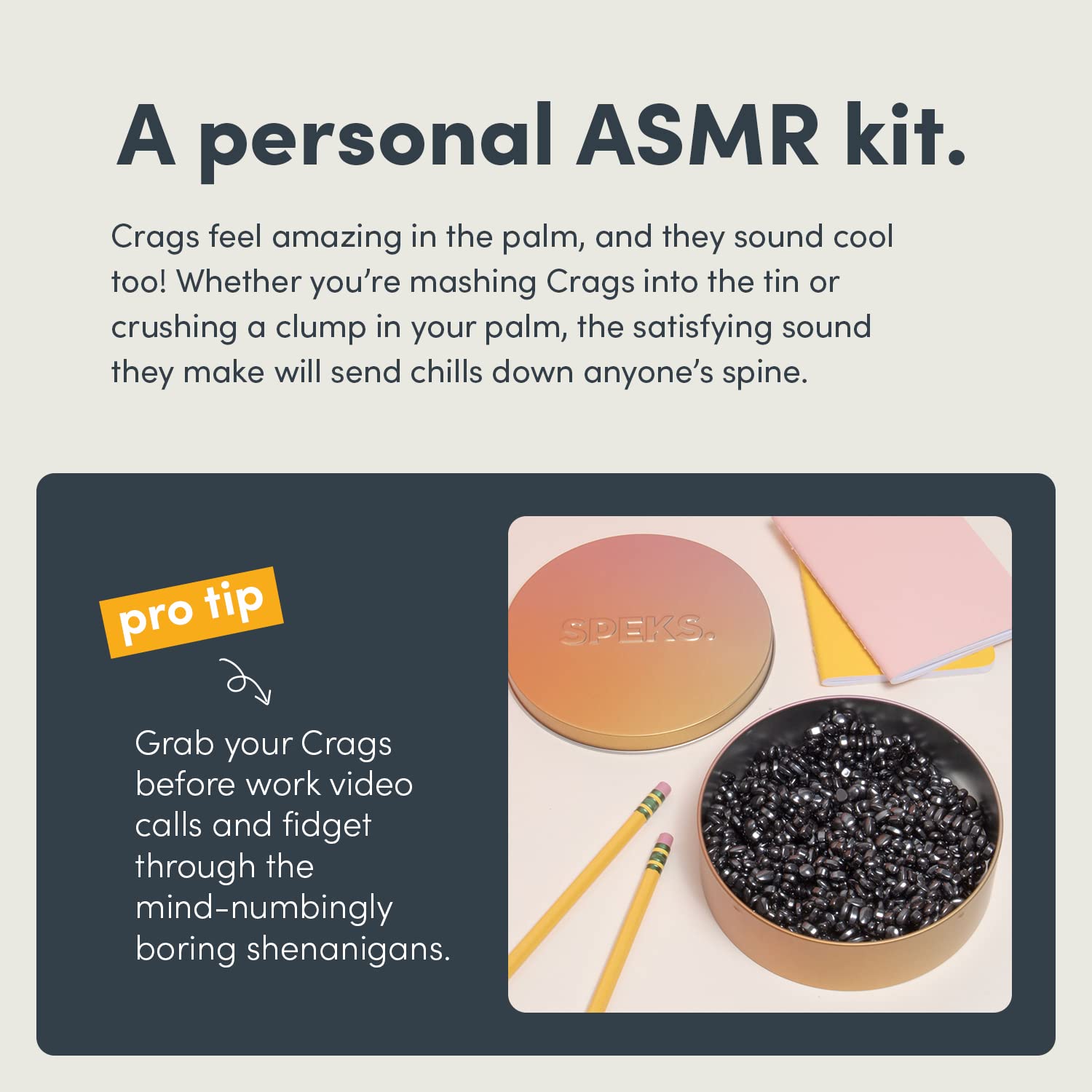 Speks Crags portable tin keeps ferrite stones organized for on-the-go focus.