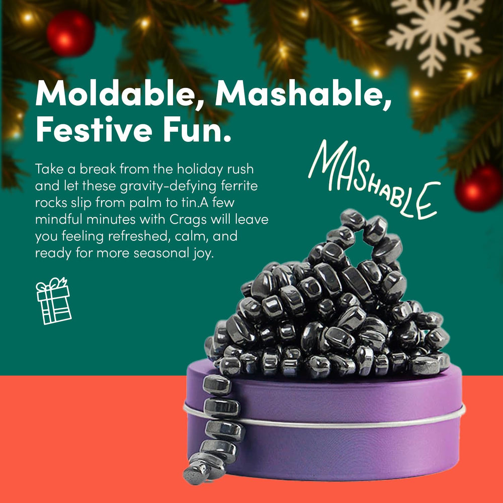 Speks Crags tin shown on a modern desk for a stylish sensory toy