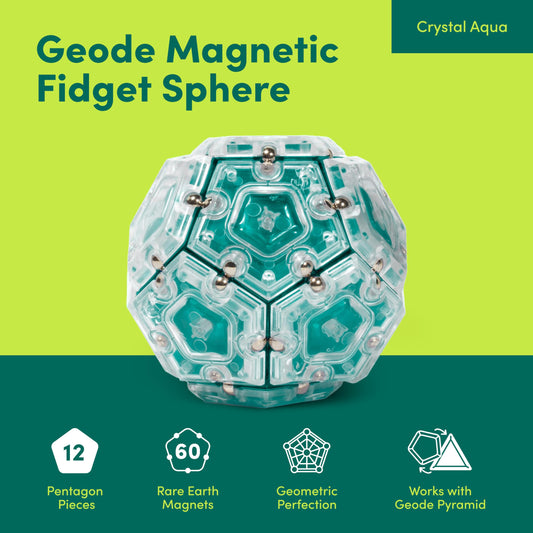 Closeup of Speks Geode magnetic pieces showing magnetic connections