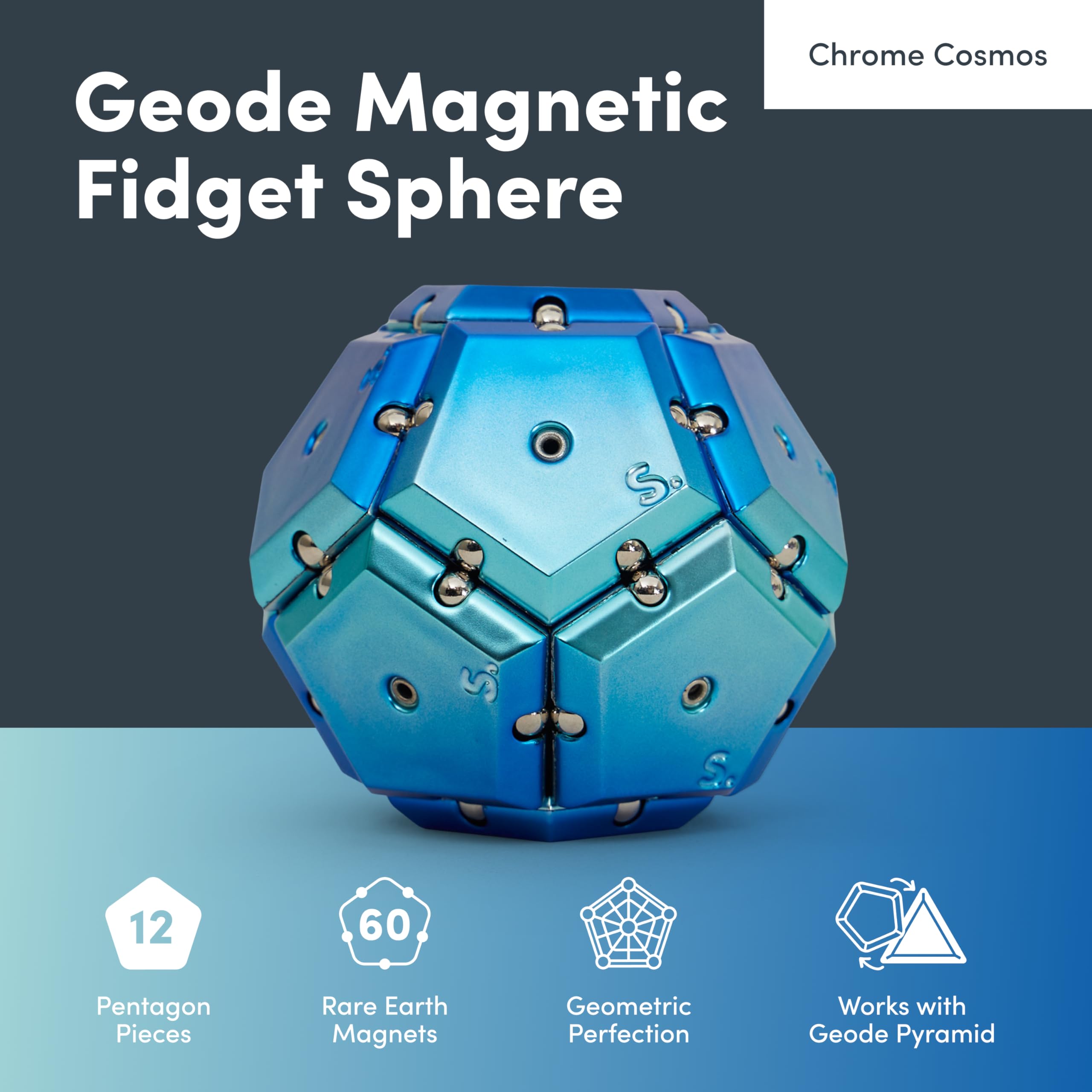 Speks Geode magnetic pieces closeup showing precise magnets for seamless snapping.