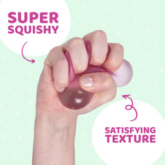 Speks memory gel filling close-up shows premium soft pink stress ball.