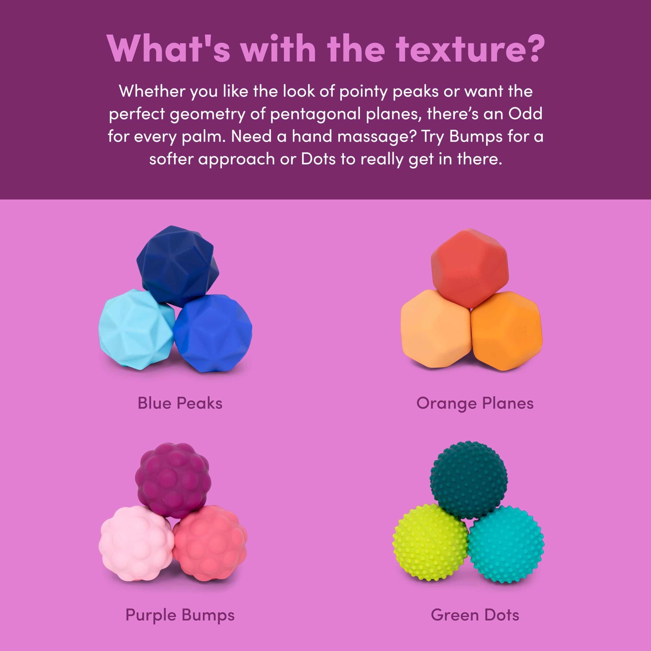 Speks Odds purple design adds fun to sensory routines.