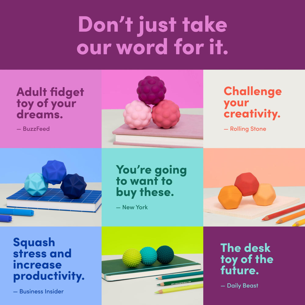 Speks Odds four-shape set supports varied tactile experiences.