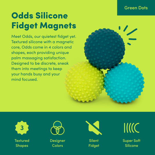 Speks Odds textured silicone balls for tactile stimulation and focus.